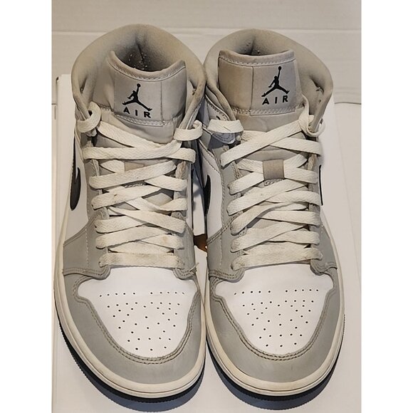 NIKE Air Jordan 1 Mid Womens size 9 mens 7.5 Grey Fog Black White BQ6472-015 - Picture 6 of 14